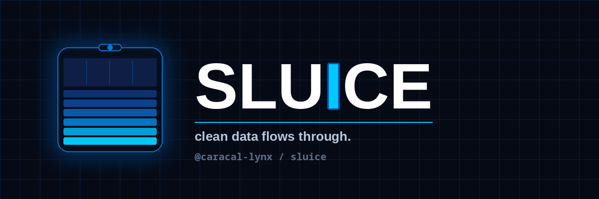 Sluice — clean data flows through